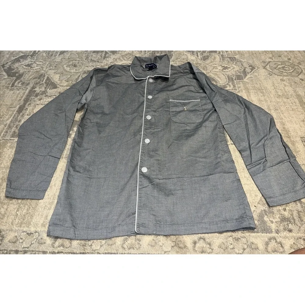 Polo Ralph Lauren Men's Button Down Sleep Lounge Shirt Gray Sz Medium